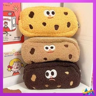 stationery pencil case Cookies, pencil cases, cartoon plush stationery bags, cute makeup bags, stationery boxes, creative large capacity storage bags