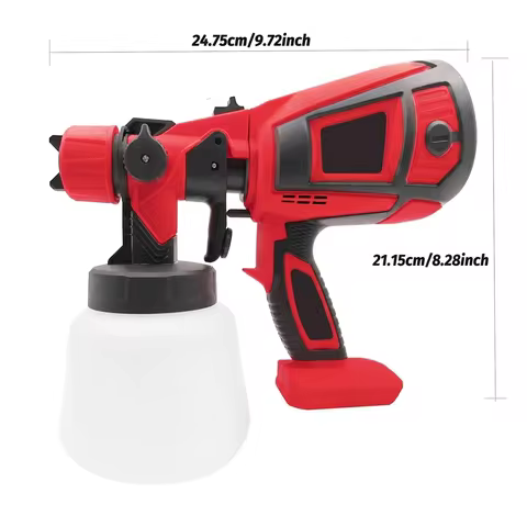 HVLP Paint Sprayer Compatible with Milwaukee 18V Battery 30000RPM Electric Paint Gun with 1.0/1.5/1.