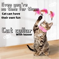 Cat collar Cat teaser Cat toy Collar for cat Adjustable collar Rantai kucing Pet accessories Barang 