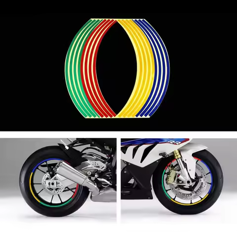 16PCS Strips Motorcycle Wheel Sticker Reflective Decals Rim Tape for KTM 250XC 250XC-F 250XCF-W YAMA