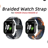 For HONOR Choice ROSSINI 2i Watch Strap Magnetic Snap Nylon Strap Elastic Strap