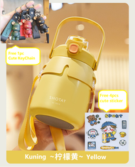 316 Stainless Steel Thermos Bottle 900ml Sport Kids Big Belly Straw Water Bottle Drink Bottles SUS31
