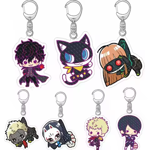 Q Version Anime Keychain Goro Akechi Anne Takamaki Makoto Niijima Futaba Sakura Cute Figures Key Cha