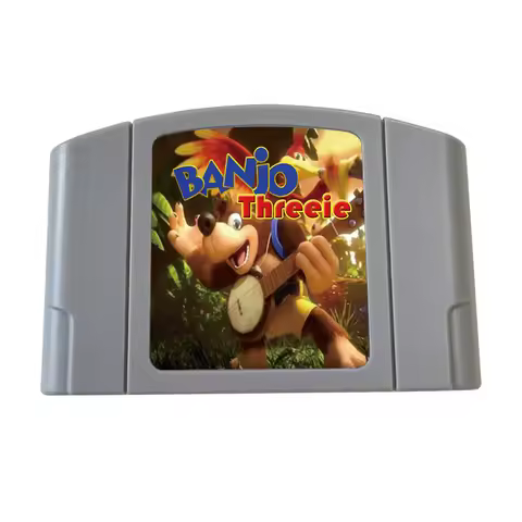 link 9 Banjo Threeie 64 Game Cartridge - USA NTSC / EUR PAL Version, Custom ROM Cartridge for 64 Con