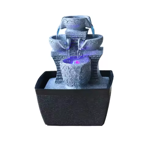 Desktop Water Fountains Indoor Decoration Portable Tabletop Decorative Waterfall Kit Soothing Relaxa