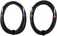 Audio 2000S ADC99100 1/4 Inch TS to 1/4 Inch TS Dual-Pack Speaker Cables, 25 Feet