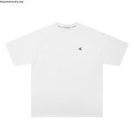 ORIGINAL Calvin Klein 100% Short sleeve shirt men Round neck man Women Loose Baju putih lelaki Summe