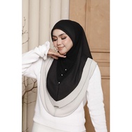 Tudung 3 Layer Saiz L - SUMAYAH - Tudung Sarung Plain Instant Hijab - Ezzufirda