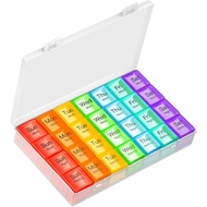 Large Weekly Pill Organizer,4 Times a Day,7-Day Moisture-Proof Pill Box with 28 compartments
