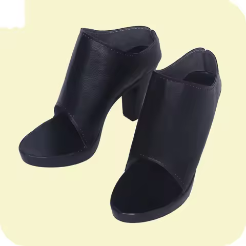 SBluuCosplay 2A YoRHa Tsuki A2 Cosplay Shoes Girls Black Shoes For Halloween Cosplay Custom Made