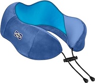 Sealy, Cooling Gel Travel Pillow with Premium Memory Foam, Tailored Just for You with Contoured Support, The Ultimate Relaxation for Flights, Road Trips, and Your Home, Blue
