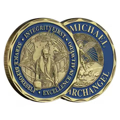 ST. Michael The Archangel Souvenir Coin Service Befor Eself Excellentce in All We Do Integrityeirst 