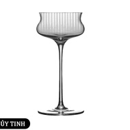 HJY3014 - Coupe Striped Highfoot Cocktail Glass - Glass - Cocktail Glass