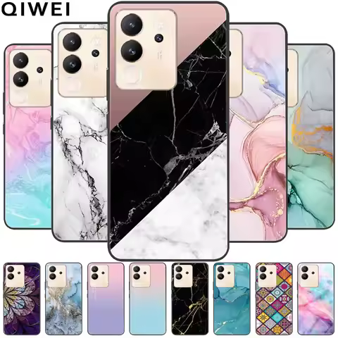 Phone Cover for Vivo V30 Lite 5G Case Lovely Marble Printing TPU Silicone Funda for Vivo V30 Lite V2