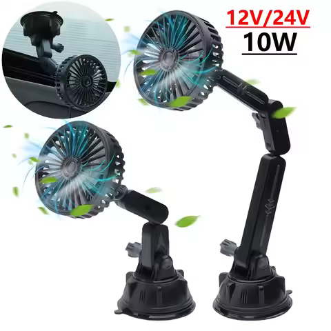 360 Degree Rotatable Car Cooling Fan Suction Cup Auto Ventilation Fan USB Operated Portable Auto Coo