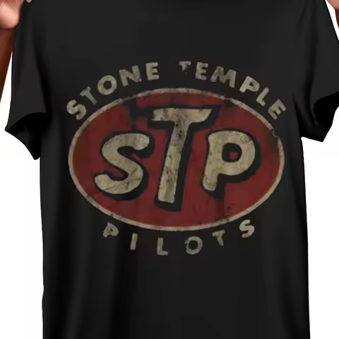 Men's Vintage Stone Temple Pilots Printed T-Shirt - Vintage Rock Band Pattern, Cotton Top, High Qual