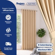 86% Super Blackout 8-Wave Curtain Matte ColorPOLOS 230-290 CM High - ZNT 8 Waves