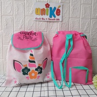 Tas Ransel Ulang Tahun Anak Goodie Bag KANCING Souvenir Bingkisan Ultah Anak Tas Gendong Spunbond