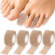 4 Gulung Pita Jari Kaki 1 Inci untuk Kasut Pointe, Pita Pembalut Elastik untuk Melindungi Jari Kaki 