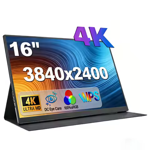 16" 4K Portable Monitor 3840x2400 16:10 UHD 1500:1 Contrast 100% DCI-P3 , External Second Screen for