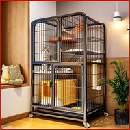 Metal 4-Tier Cat Cage Pet villa Playpen with Wheels Cat Crate Metal Kennel for Indoor Cats Kitten