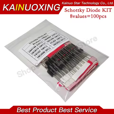8 Value 50/100pcs schottky diode Rectifier Diodes kit 1N4148 1N4007 1N5819 1N5399 1N5408 1N5822 FR10