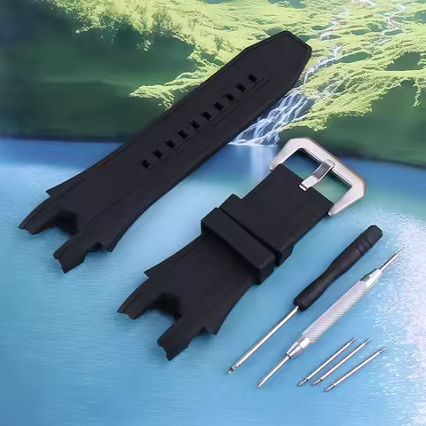 35mm Soft Silicone Watch Strap for Invicta Russian pro Diver Black Rubber Replacement Band 26mm wris