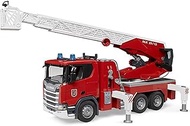 Bruder 03591 Scania Super 560R Fire Engine With Ladder, Waterpump With Light And Sound Module Suitab