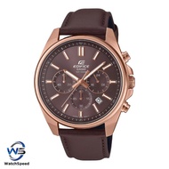 CASIO EFV650CL-5A EFV-650CL-5AV Quartz Standard Chronograph Genuine Leather Mens Watch
