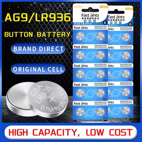 LR936 LR45 LR936F AG9 194 SR936SW 1.5V Alkaline Button Cell Watch Battery Long Lasting Power for Clo