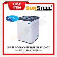 【SUNSTEEL】Snow Glass Door Chest Freezer (Glass Lid) LY100GT