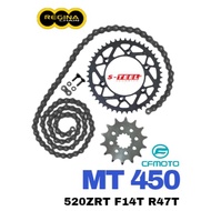 REGINA Sprocket Set CF MOTO MT 450 2024 520 ZRT Ring Chain Rantai Spoket ZRING ZRA Z Ring Motor part