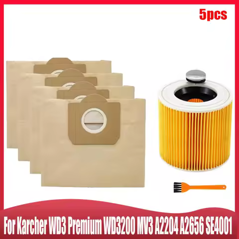 For Karcher WD3 Premium WD3200 MV3 A2204 A2656 SE4001 Vacuum Cleaner Accessories Dust Bag Hepa Filte