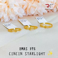 CINCIN STARLIGHT EMAS TULEN 375 CN BINTANG EMAS 375 CINCIN FESYEN BAJET EMAS 375 SIMPLE STAR GOLD RI