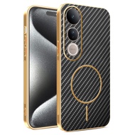 Casing For Vivo V50 Lite New Electroplating Kevlar Magnetic Frosted Cover For vivo V50Lite Shockproo