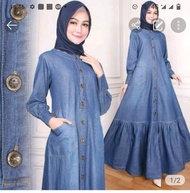 ALISHA JEANS//GAMIS JEANS TERBARU 2020 // GAMIS MUSLIM TERLARIS//FASHION WANITA// COD BAYAR DI TEMPA