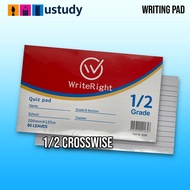 USTUDY High Quality Cross Wise 1/2 Writing Pad Paper 80's Smooth Quiz Pad Paper - B008