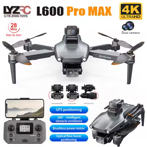 L600 Pro MAX 4K Professional Drone With Camera HD 3-Axis Gimbal GPS Dron 360° Obstacle Avoidance 5G 
