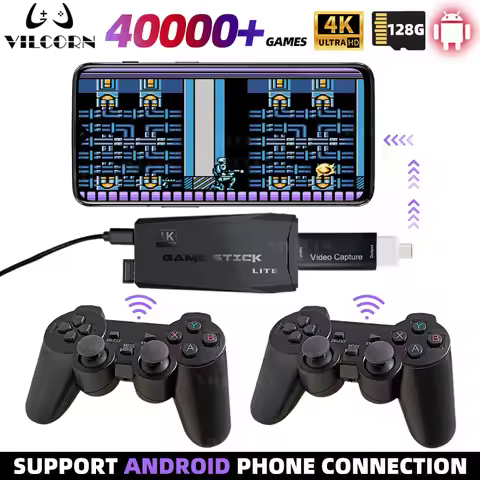 【Optional Android Phone Output】M8 Video Game Console 4K Game Stick for PS1 SNES SEGA MAME 15 Emulato