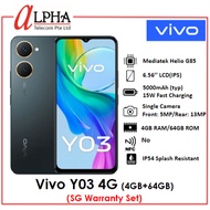 Vivo Y03 4G (4GB+64GB/128GB) + Free Gift *2 Years Warranty By Vivo*