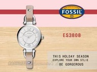 CASIO 時計屋 FOSSIL手錶 ES3808 女錶 石英錶 皮革錶帶 防水 防刮礦物 全新 保固一年 開發票