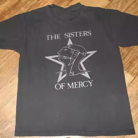 The Sisters of Mercy Band Tour Black Unisex T Shirt Full Size Men's T-Shirt Black Casual Crew Neck C