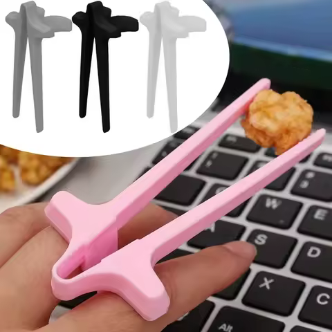 1/4PCS Plastic Snack Food Finger Tong Not Dirty Hands Finger Chopsticks for Gamer Reusable Lazy Arti