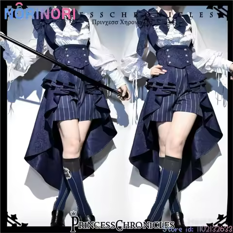 Adults Women niña Lolita Ouji Jirai Kei Clothes Unisex Femboy Outfit Court Vintage Sapphire Blue Pri