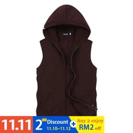 Lelaki S Kot Rompi Tanpa Lengan Nipis Musim Panas Lengan Pendek Slim-Fit Sukan Trendi Kapas Jaket Se