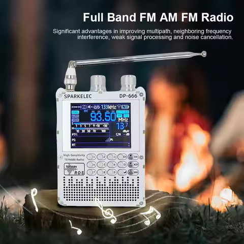 DP-666 TEF6686 High Sensitivity Full Band FM AM Short Wave Radio with LCD Display DSP Full Band Port