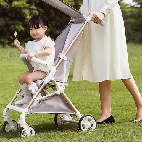 Ultralight Stroller Lightweight Four-wheel Baby Carriage Foldable Large Space Children's Stroller Lu