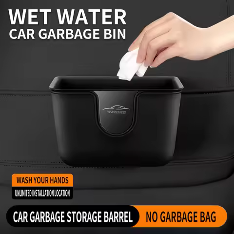 Car Mounted Double-Layer Garbage Storage Bin, 2-in-1 Car Seat Hanging Garbage Bin, Detachable Inner 