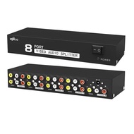 (SG) Maituo 8 Ports AV Splitter 8 way Video Audio Splitter Box 1 in 8 out RCA AV splitter CVBS RCA v