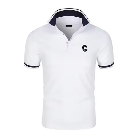 CRONOS New Men's Business Casual Short Sleeved Polo Shirts, Fashionable, Breathable, Comfortable and
